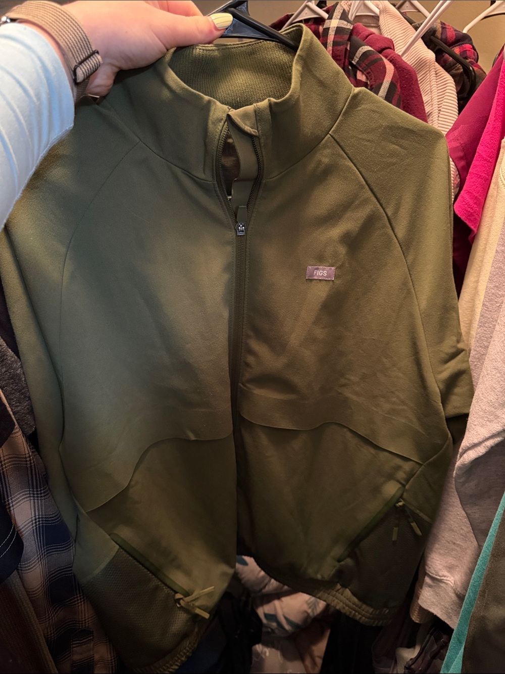 Figs Olive Utility Zip Jacket